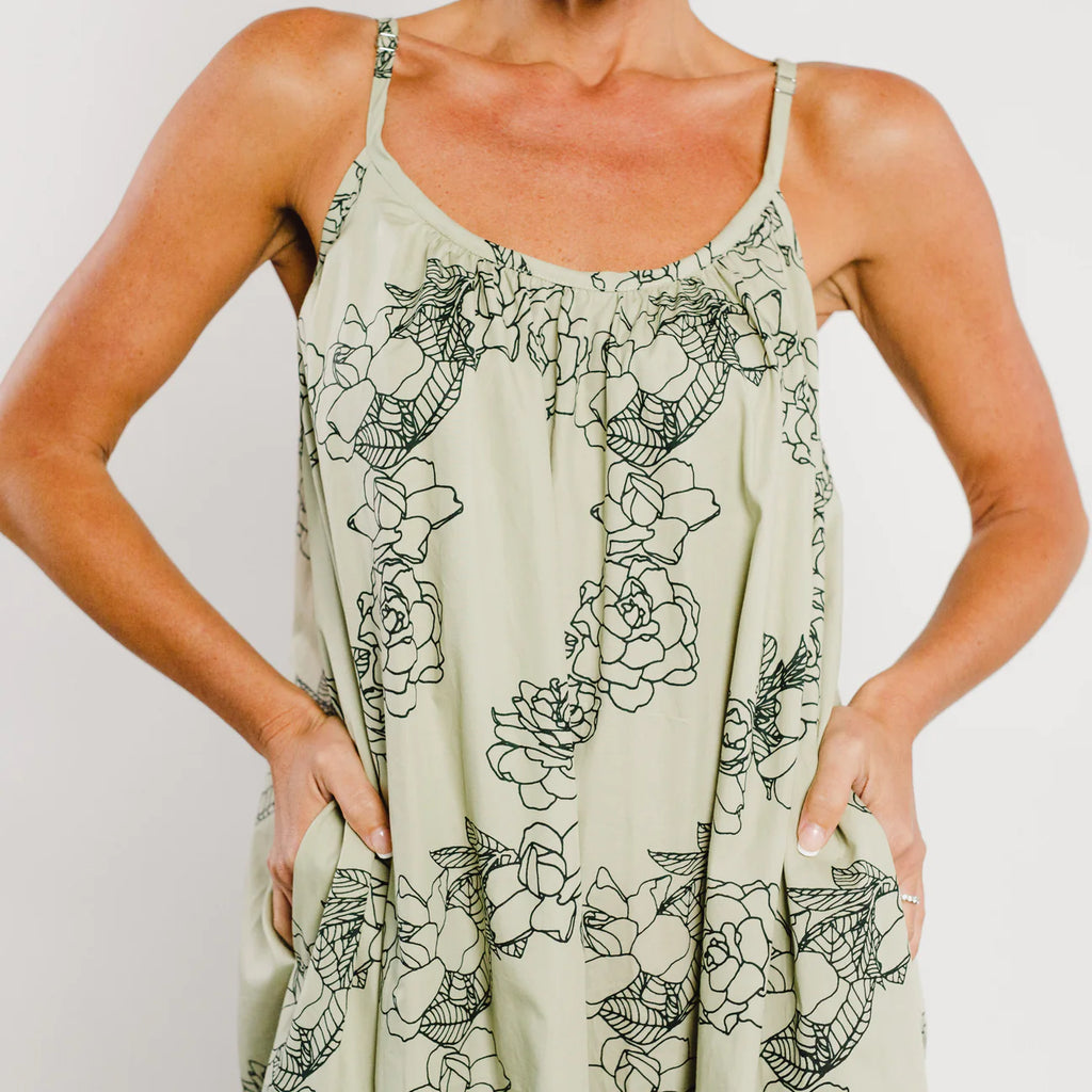 cotton jacquard gardenia print maxi dress ME+EM Cotton Jacquard Gardenia Print Maxi Dress in White