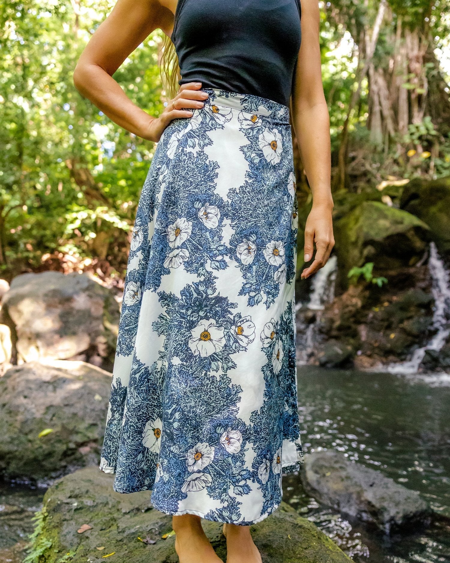 Puakala Women's Midi Wrap Skirt | Na Mea Hawaiʻi – Hawaiian