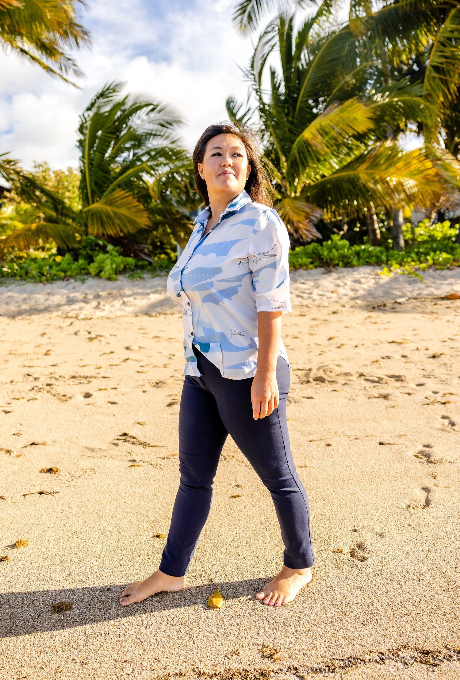 Soaring Koa'Kea Women's Half Sleeve Aloha Shirt – Hawaiian Council